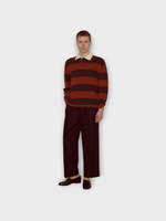 Bode Bode Sweater, Multi, Pine Stripe Long Sleeve Polo Sweater