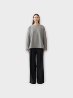 Maison Rabih Kayrouz Maison Rabih Kayrouz Top, Grey, Jersey Cashmere Crew Neck Long Sleeve Top In Grey