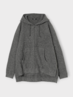 Undercover Undercover Sweatshirt, Grey, Wool & Cashmere Hooded Zipped Up in Grey w/ Long Back Design