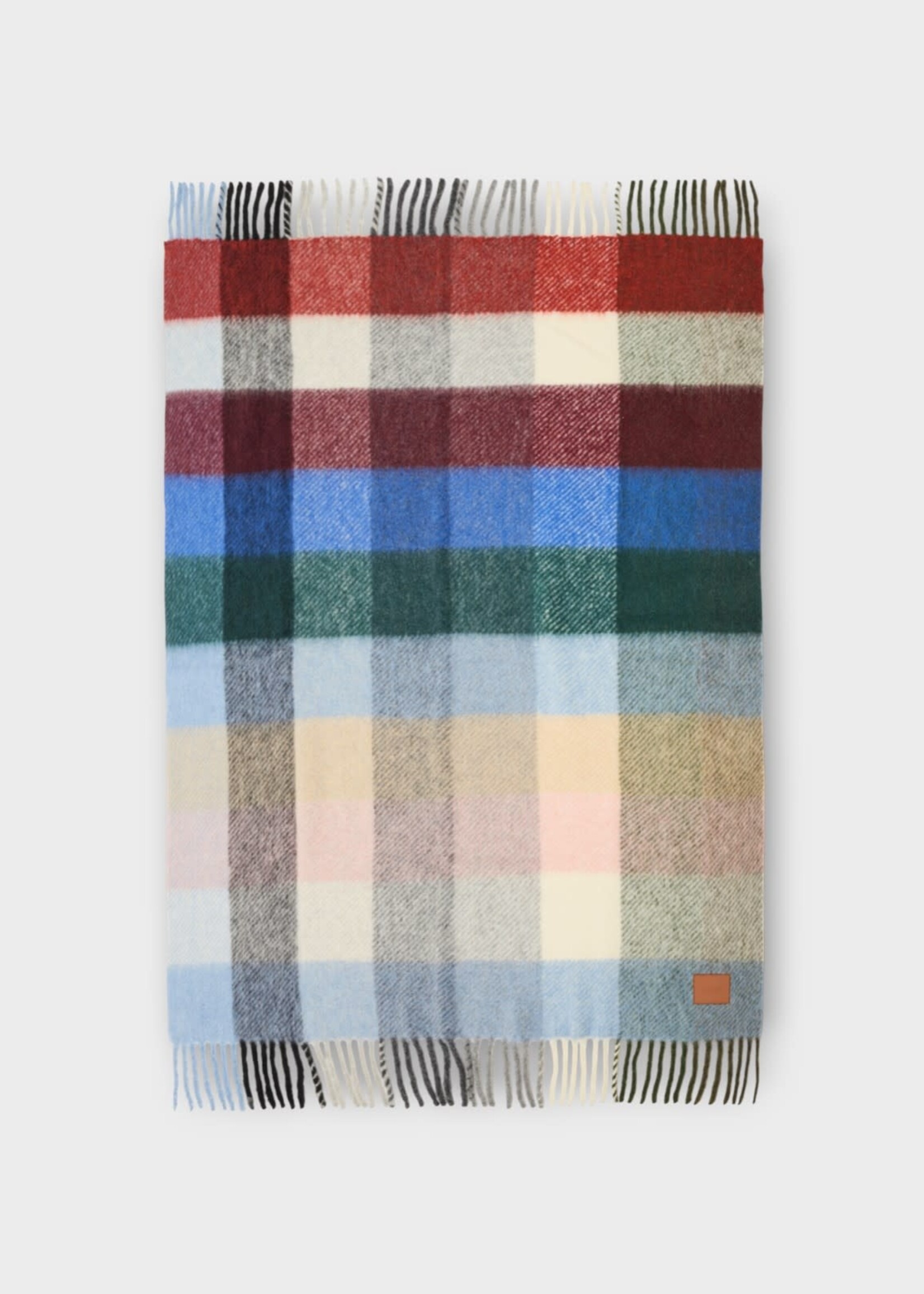 Loewe Loewe Blanket, Multi, Alpaca & Wool 140X184 Fringed Blanket In Multicolour w/ Jacquard Pattern
