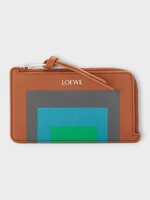 Loewe Loewe Wallet, Multi, Nappa Calf Leather Coin Cardholder Albers In Caramel & Bright Green