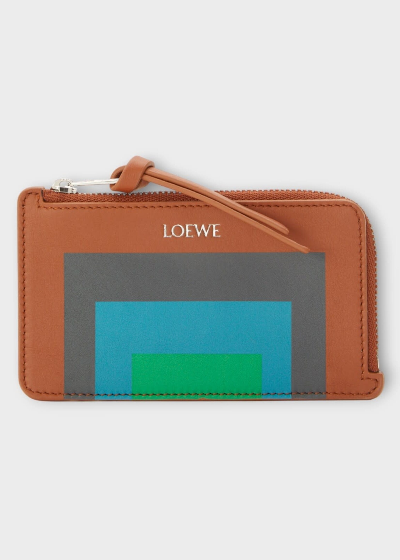 Loewe Loewe Wallet, Multi, Nappa Calf Leather Coin Cardholder Albers In Caramel & Bright Green