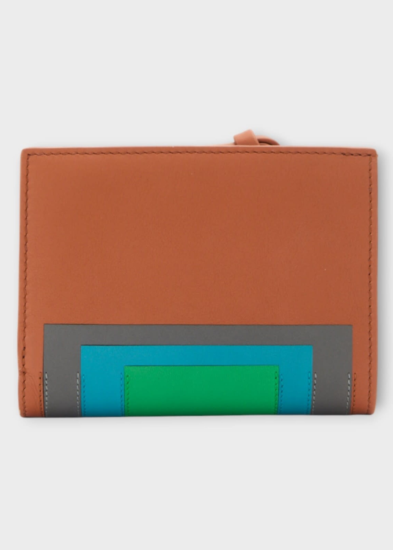 Loewe Loewe Wallet, Multi, Nappa Calf Leather Compact Wallet Albers In Caramel & Bright Green