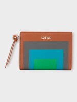 Loewe Loewe Wallet, Multi, Nappa Calf Leather Compact Wallet Albers In Caramel & Bright Green