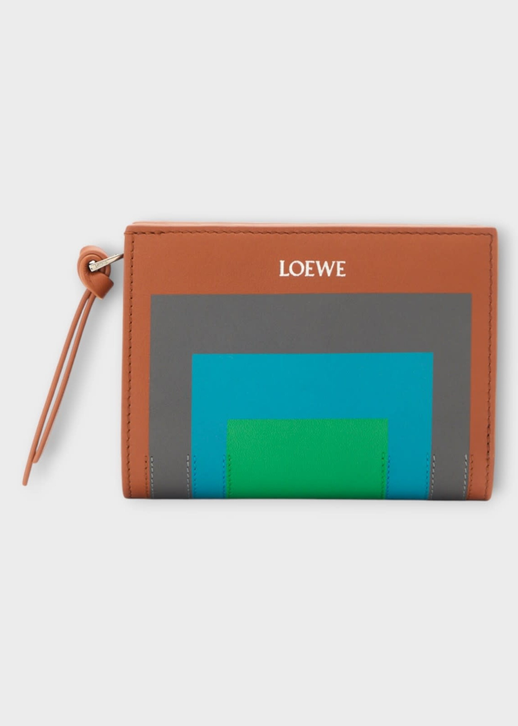 Loewe Loewe Wallet, Multi, Nappa Calf Leather Compact Wallet Albers In Caramel & Bright Green