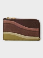Loewe Loewe Wallet, Multi, Calf Landscape Coin Cardholder In Chocolate & Light Moss