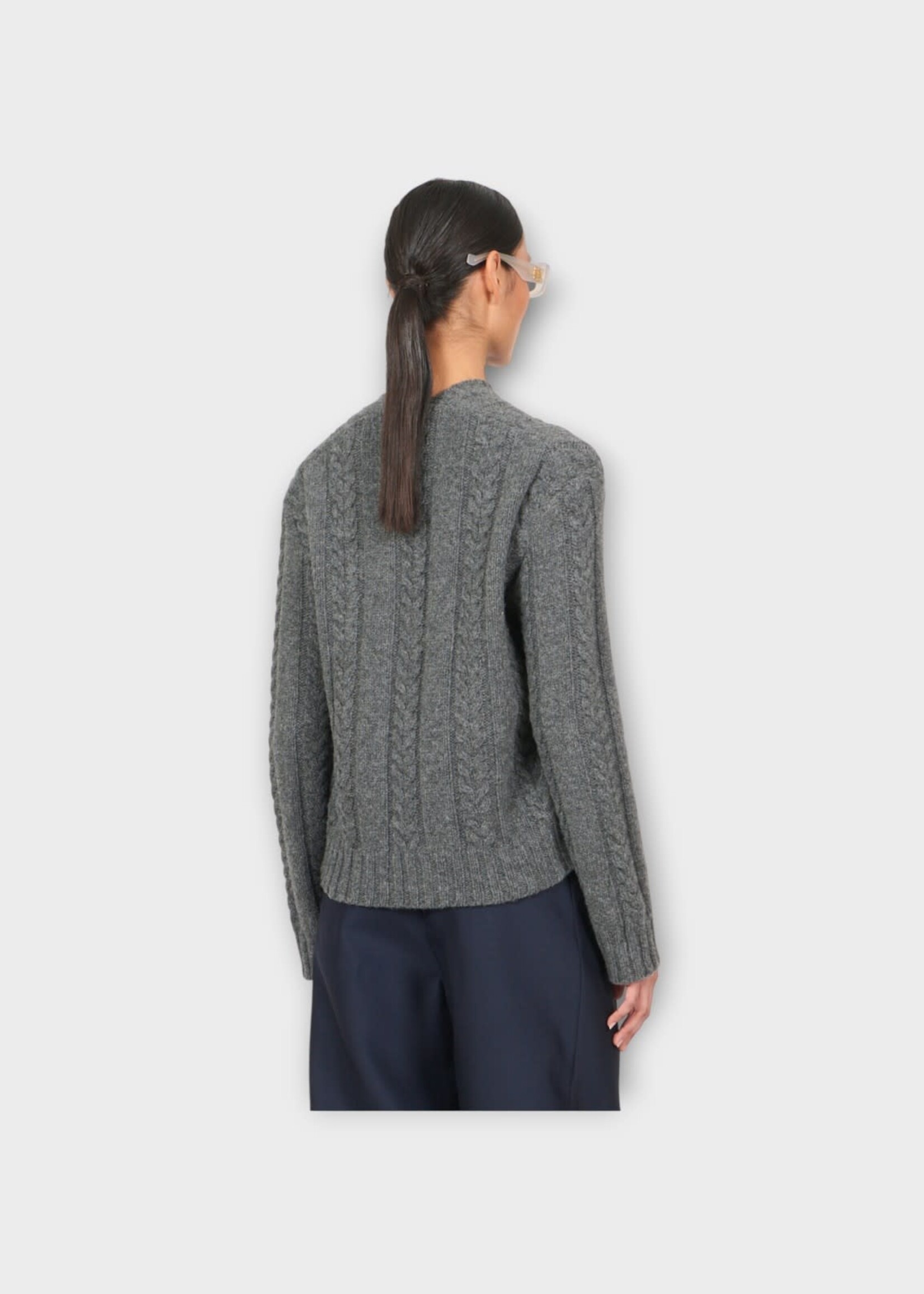 Loewe Loewe Knitwear, Grey, Wool V-Neck Sweater in Grey