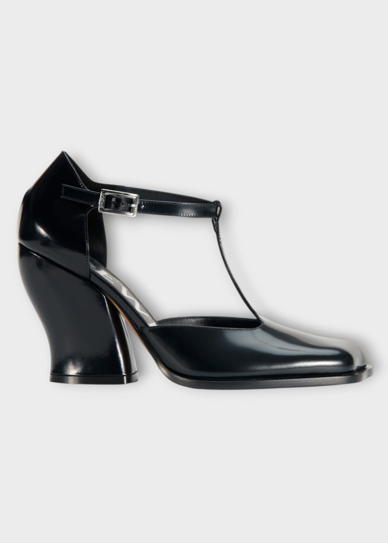 Loewe Loewe Heels, Black, Onda T-Bar Pump 90 Brushed Calf