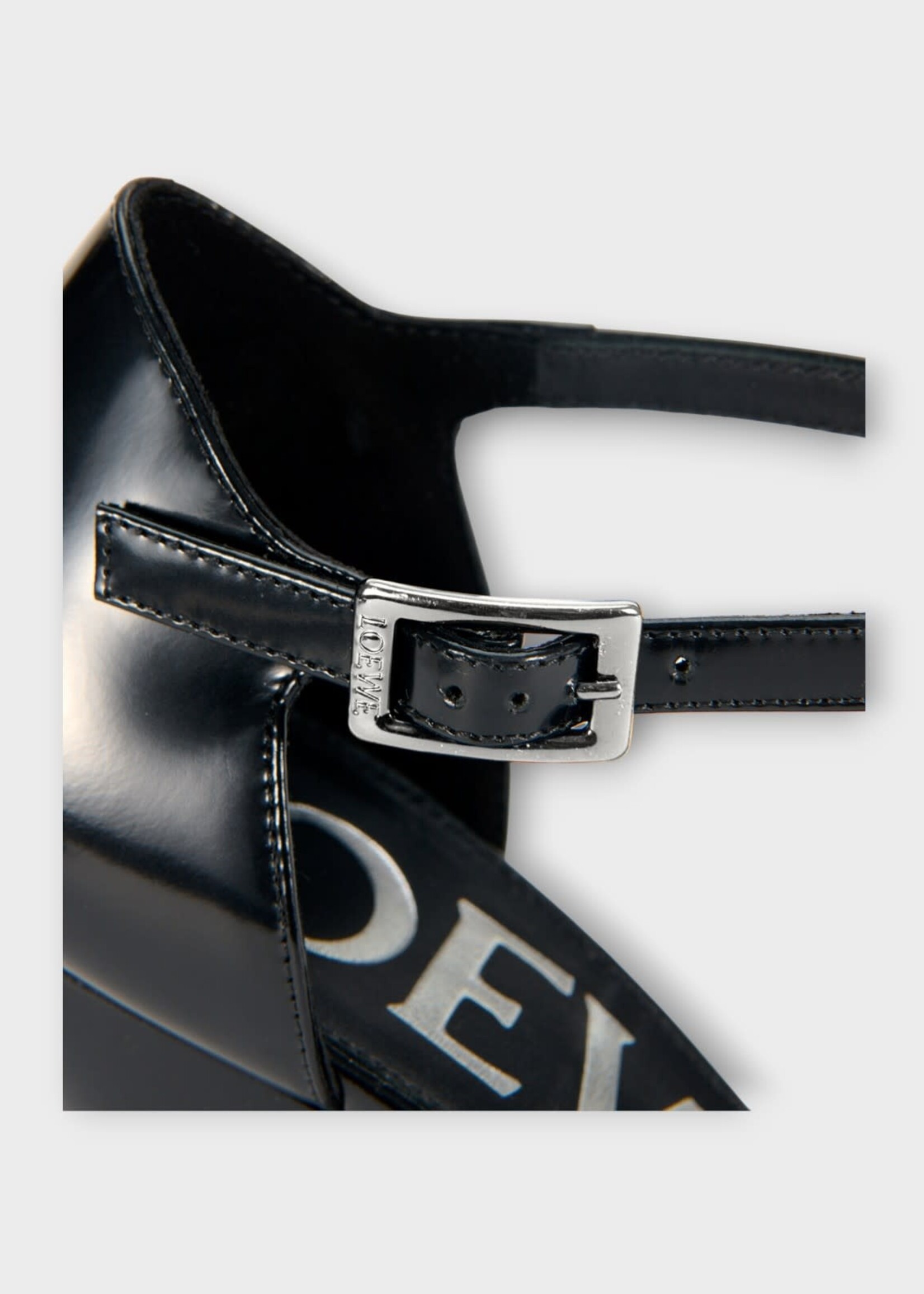 Loewe Loewe Heels, Black, Onda T-Bar Pump 90 Brushed Calf