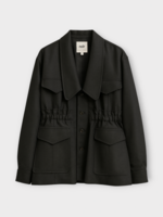 Noir Kei Ninomiya Noir Kei Ninomiya Jacket, Black, Wool Gabardine Single Breast Blazer in Black w/ Chest Pockets