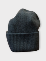 Zegna Zegna Hat, Green, Cashmere Ribbed Beanie in Dark Green