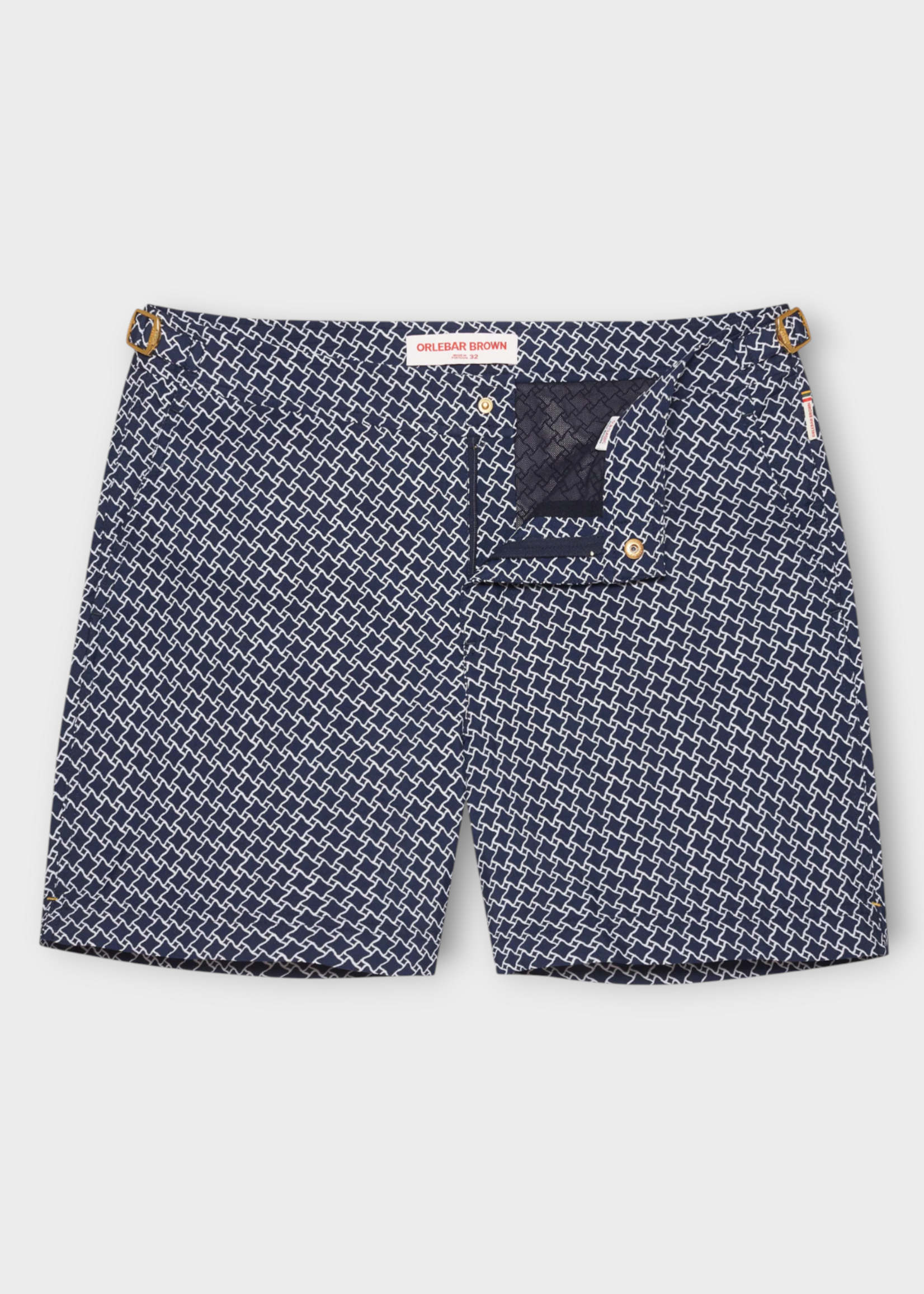 Orlebar Brown Orlebar Brown Swimwear, Print, Bulldog Drawcord Striped Swim Trunks in Night Iris