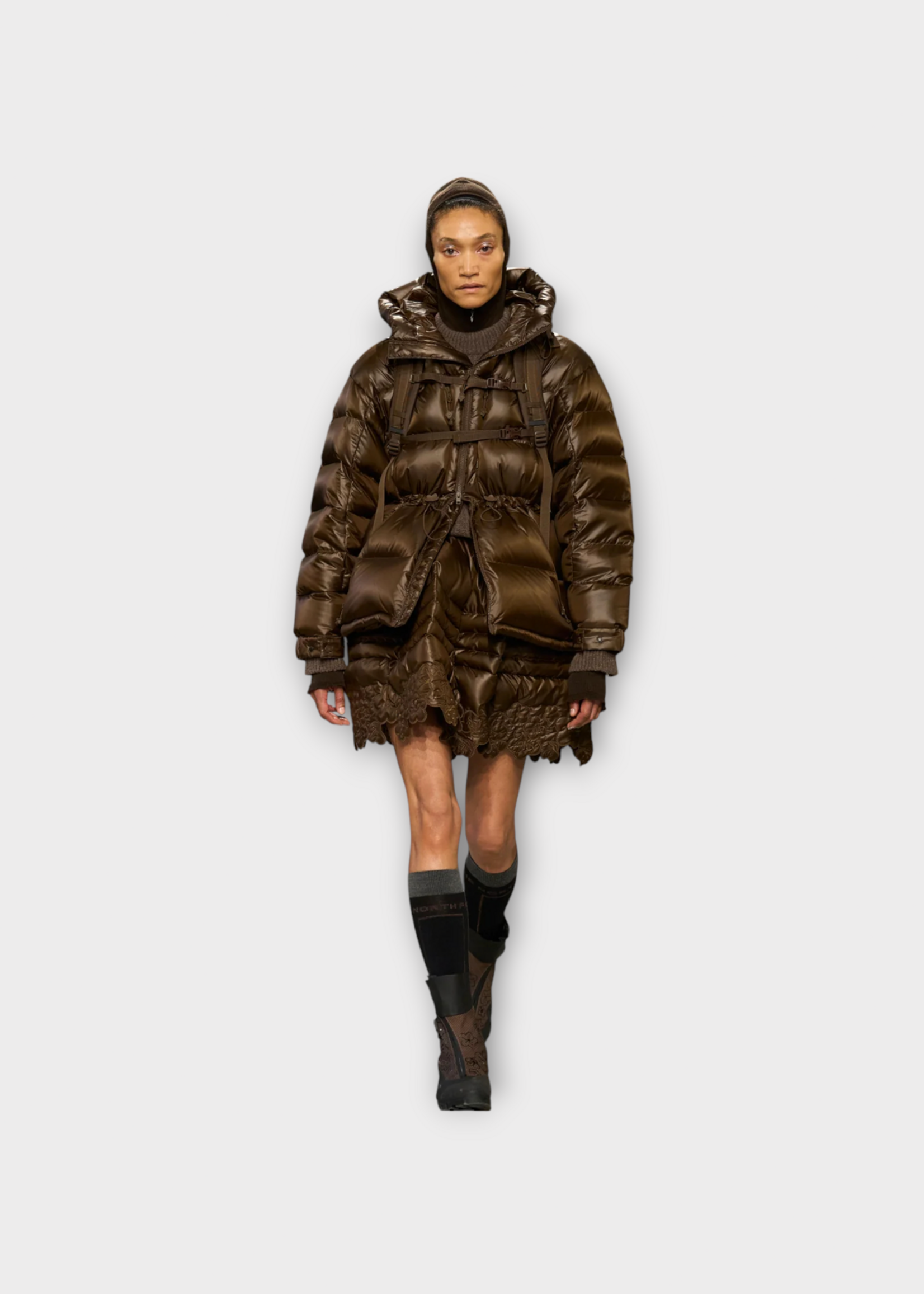 Cecilie Bahnsen Cecilie Bahnsen Jacket, Brown, Cecilie Bahnsen x North Face Puffer Megi 2008 Himalayan Jacket In Soil Brown