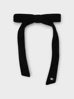 Balenciaga Balenciaga Hair Accessory, Black, Holli Thin Hair Bow In Black Shiny Silver