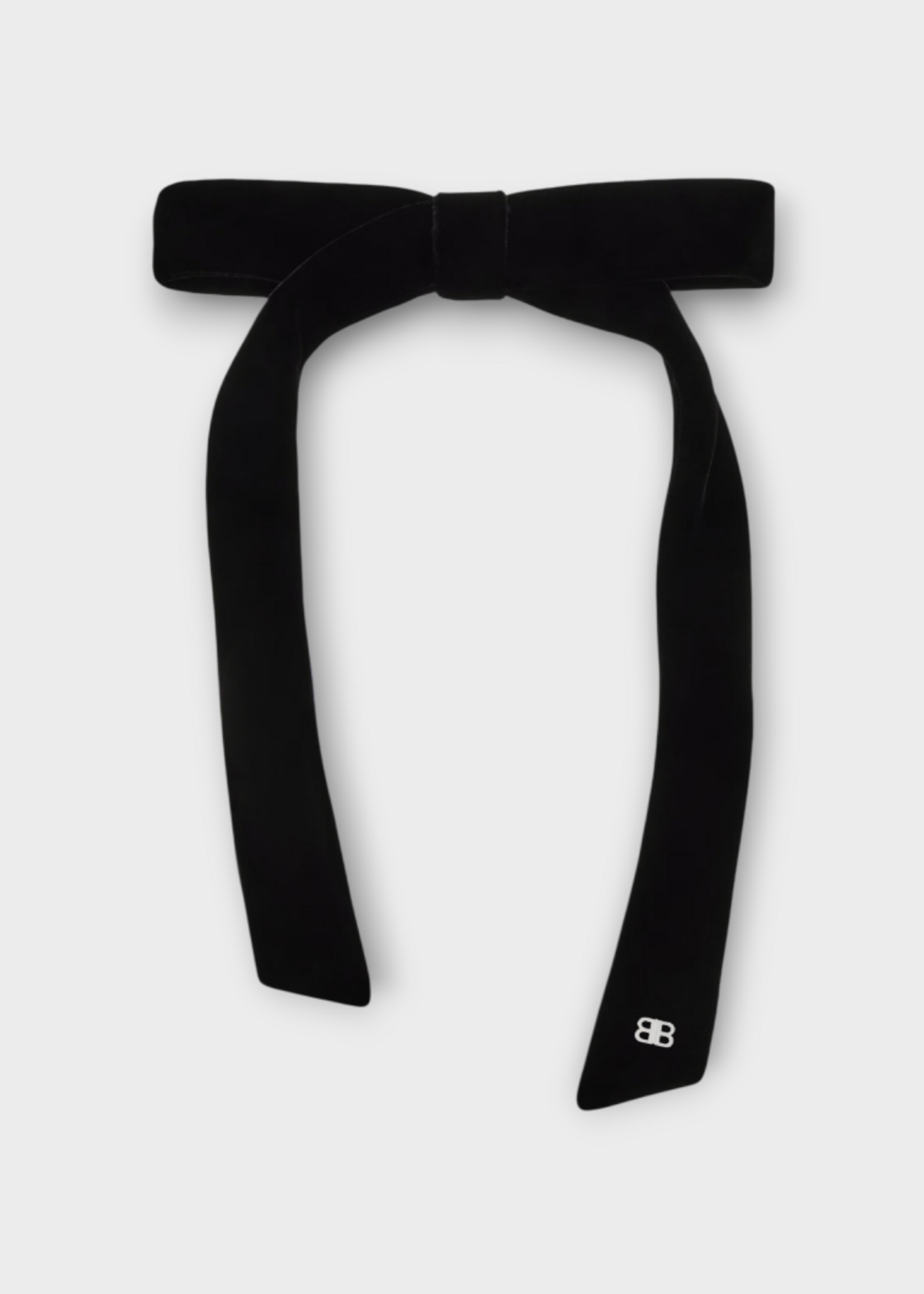 Balenciaga Balenciaga Hair Accessory, Black, Holli Thin Hair Bow In Black Shiny Silver