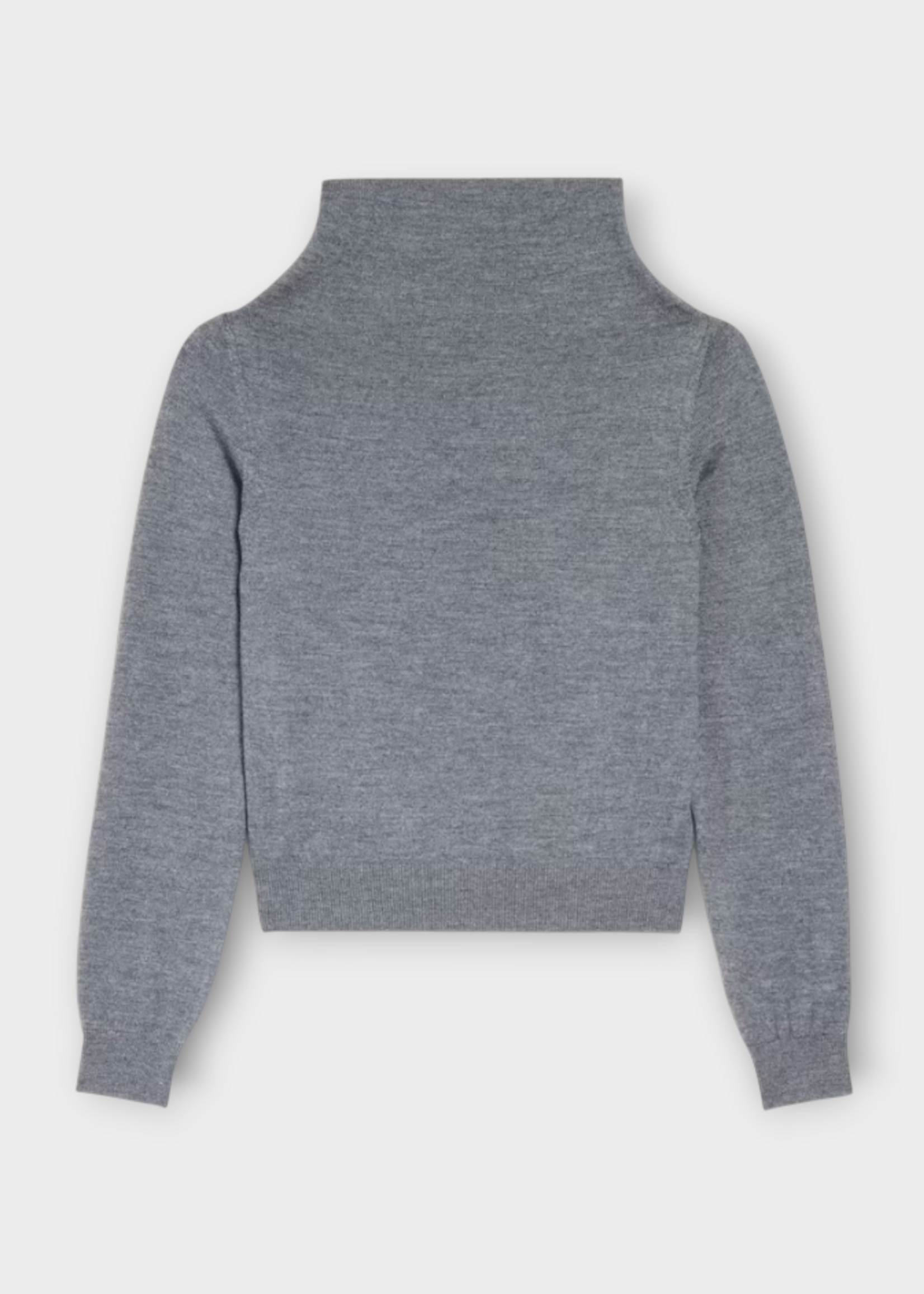 Balenciaga Balenciaga Sweater, Grey, Wool High Neck Knitwear In Heather Grey