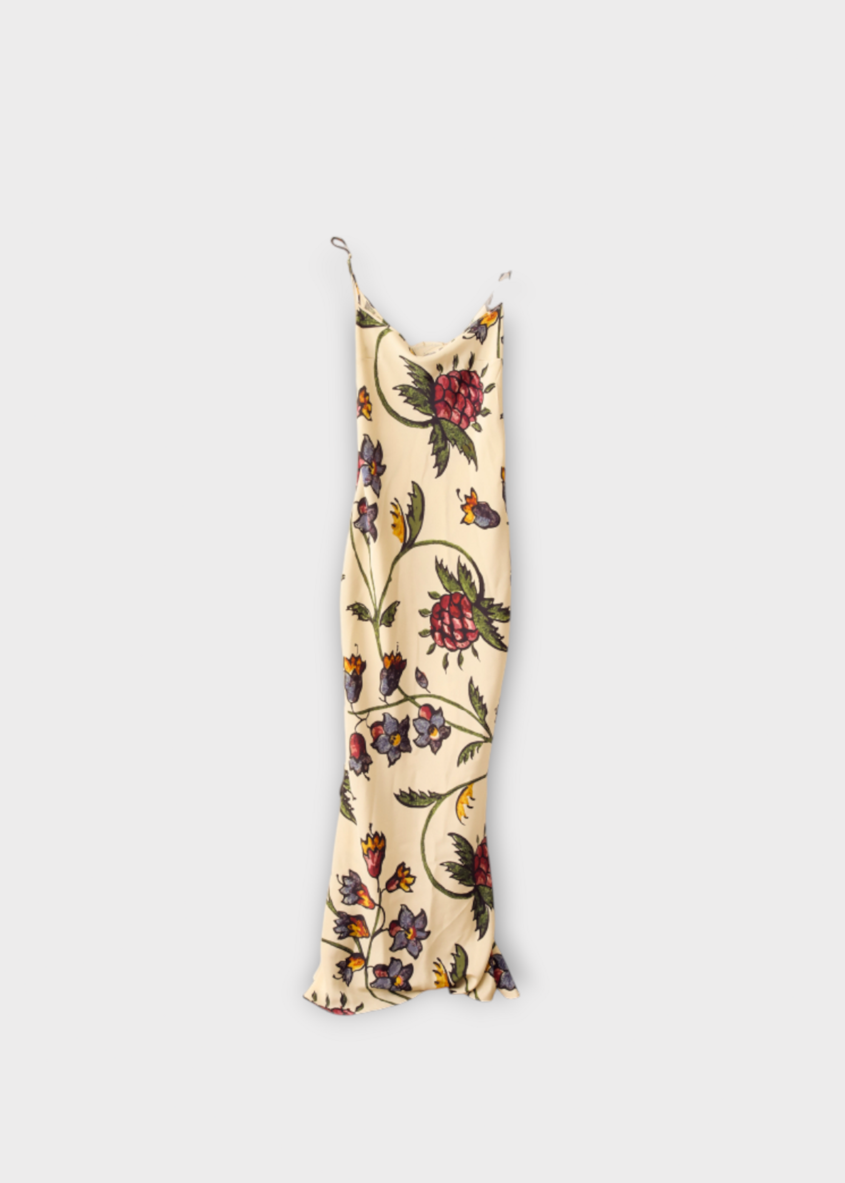 S.S.Daley S.S. Daley Dress, Print, Willow Slip Crepe Satin Dress in White w/ Red Berries Print