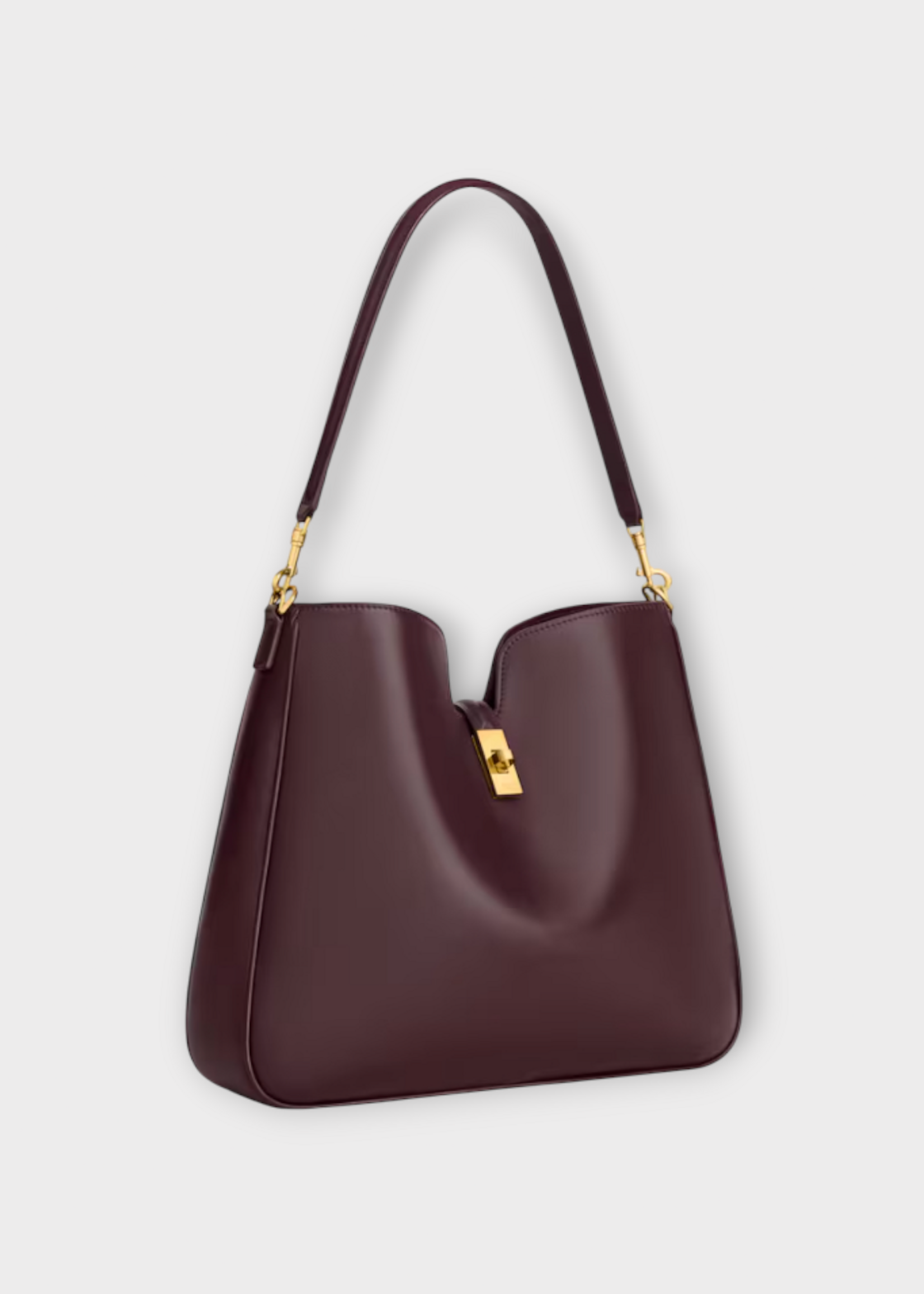 Celine Celine Bag, Red, Calf Leather Medium Camille Bucket Bag In Deep Burgundy