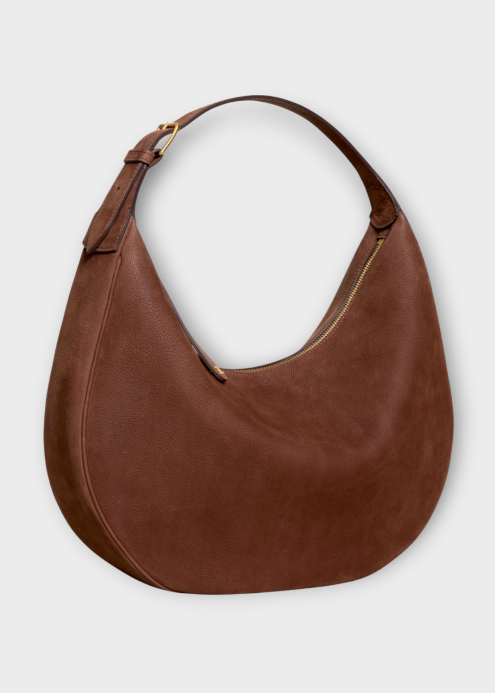 Celine Celine Bag, Brown, Grained Nubuck Calf Leather Large Lulu Shoulder Bag In Chesnut