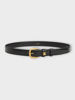 Celine Celine Belt, Black, Taurillon Leather Triomphe Detail Buckle Belt