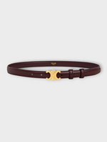 Celine Celine Belt, Red, Taurillon Leather Triomphe Buckle Belt In Deep Burgundy