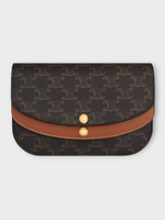 Celine Celine Wallet, Multi, Triomphe Canvas & Calfskin Duo Wallet On Strap