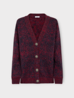 Rabanne Rabanne Knitwear, Red, Cotton Oversized V-Neck Cardigan In Tweed Red