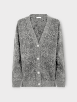 Rabanne Rabanne Knitwear, Blue, Cotton Oversized V-Neck Cardigan In Tweed Light Blue