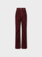 Rabanne Rabanne Trousers, Red, Velvet Baggy Straight Leg Pants In Burgundy Laser