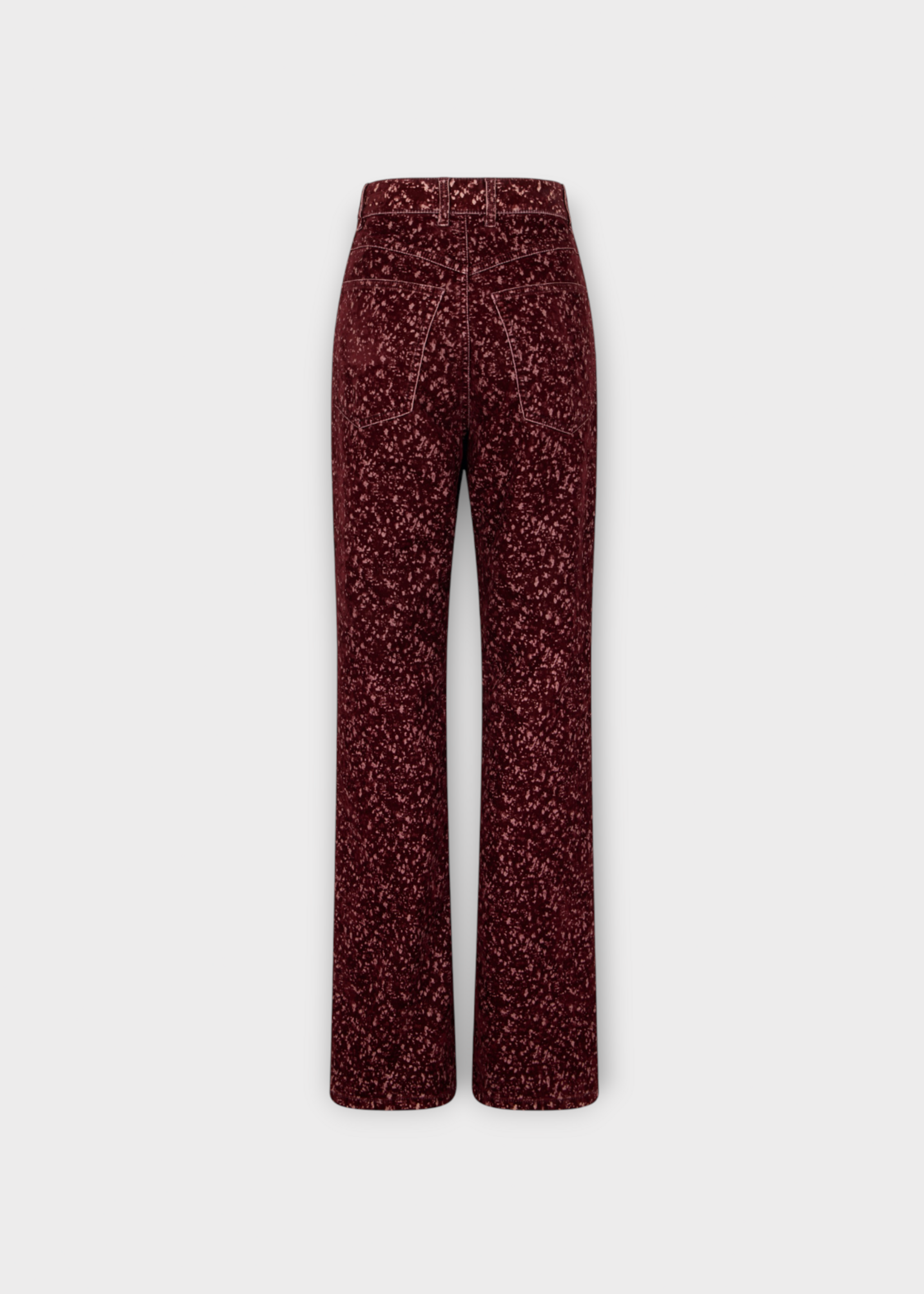 Rabanne Rabanne Trousers, Red, Velvet Baggy Straight Leg Pants In Burgundy Laser