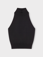 Givenchy Givenchy Top, Black, Wool Turtle Neck Open Back Halterneck Top