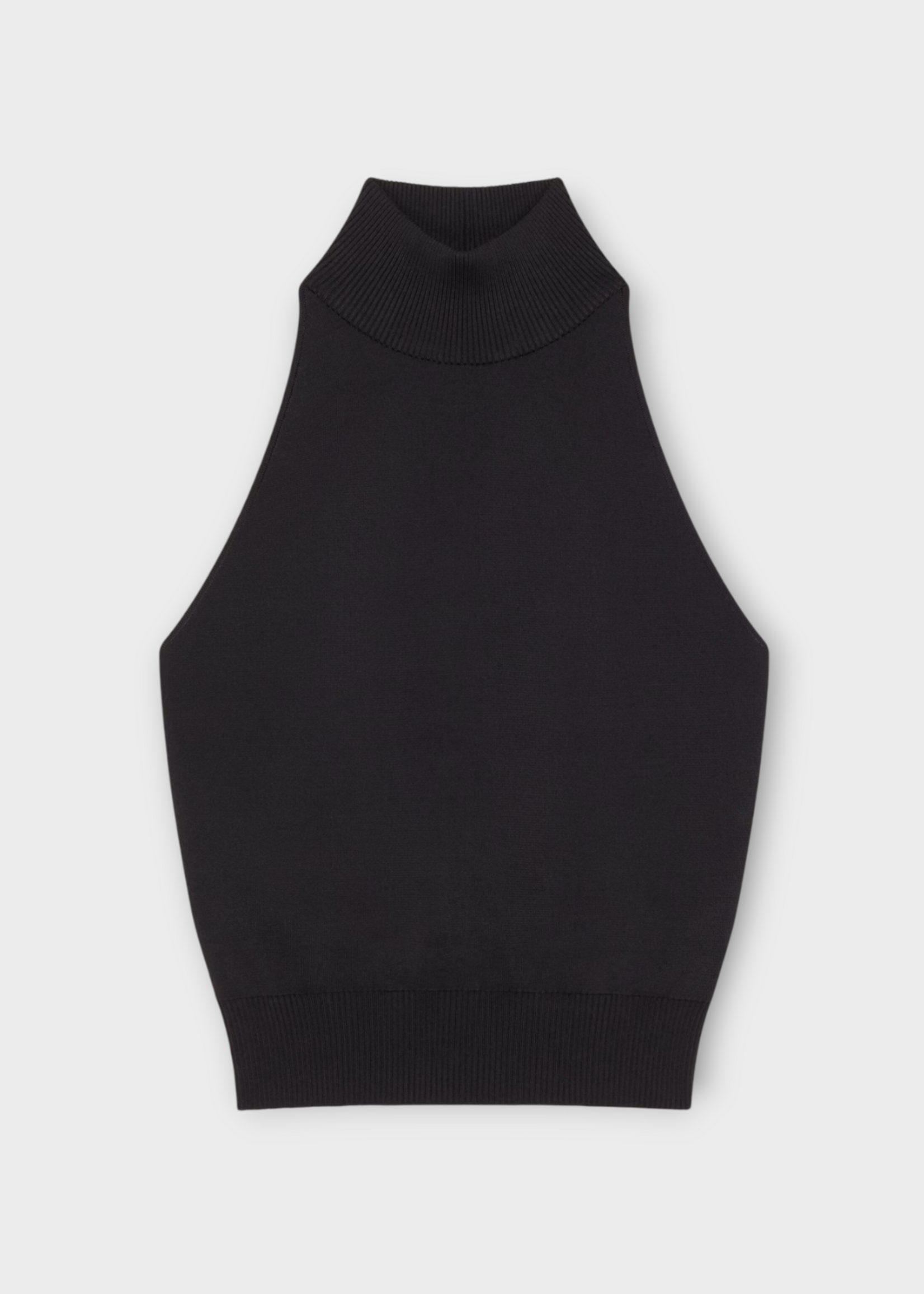 Givenchy Givenchy Top, Black, Wool Turtle Neck Open Back Halterneck Top