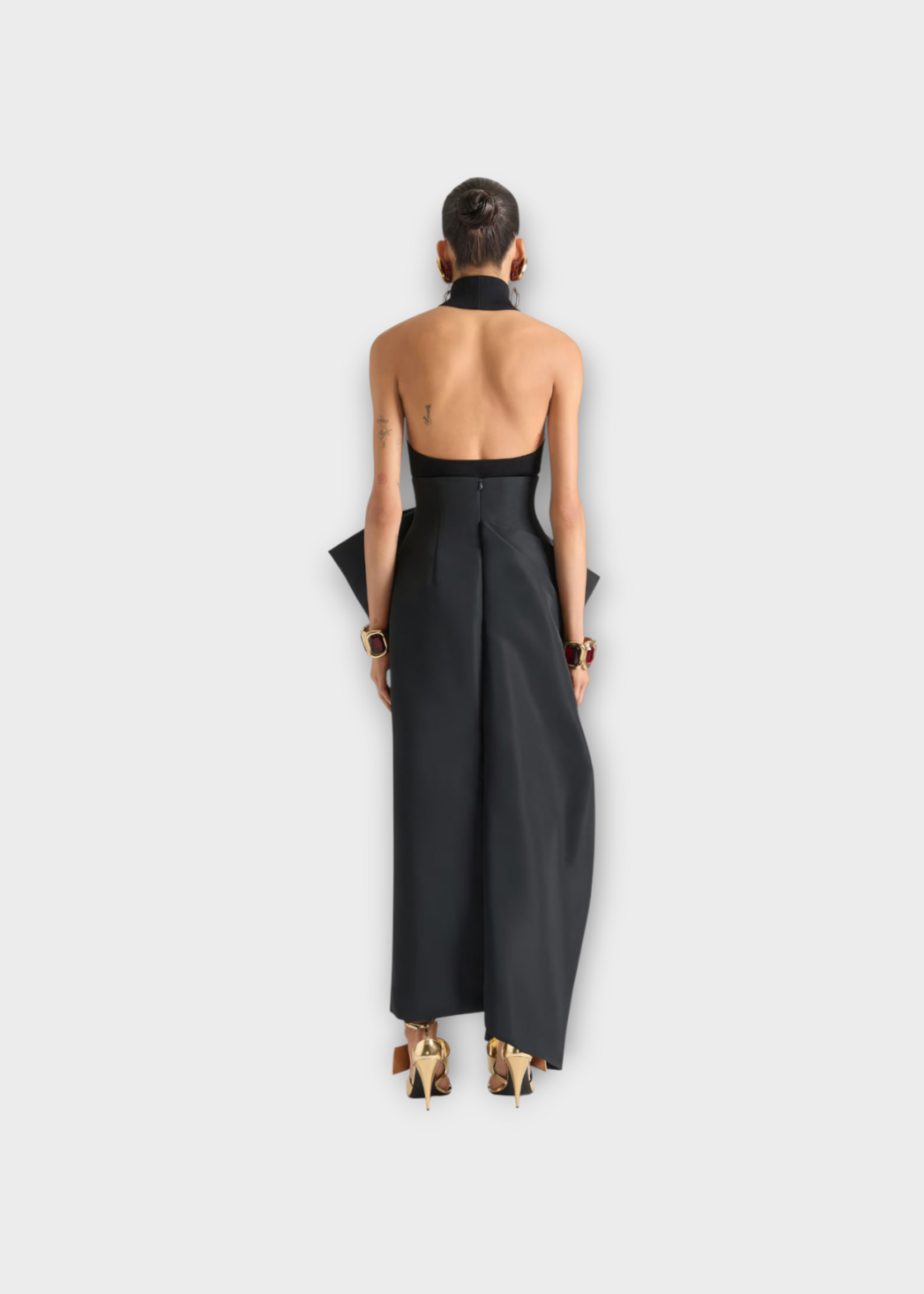 Givenchy Givenchy Top, Black, Wool Turtle Neck Open Back Halterneck Top