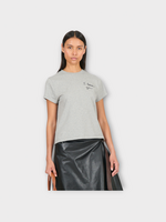 Loewe Loewe T-Shirt, Grey, Regular Fit Cotton Crew Neck Embroidered T-Shirt In Grey Melange
