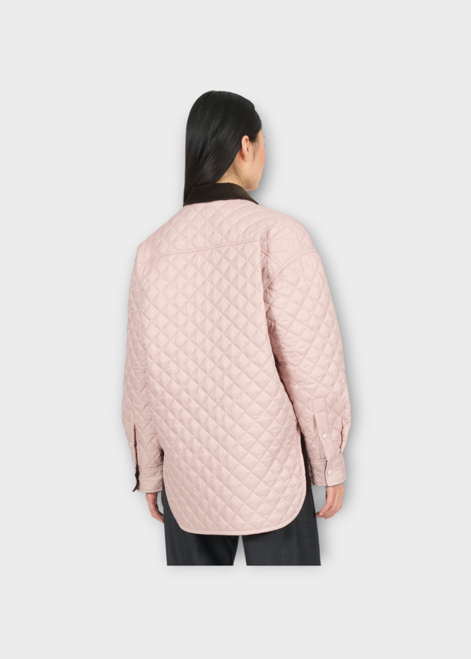 Loewe Loewe Jacket, Pink, Oversize Padded Collared Overshirt In Light Pink w/ Leather Patch Pocket