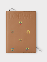 Loewe Loewe Accessory, Brown, Louis Wain Leather Notebook In Mocha w/ Embossed Animal Detail