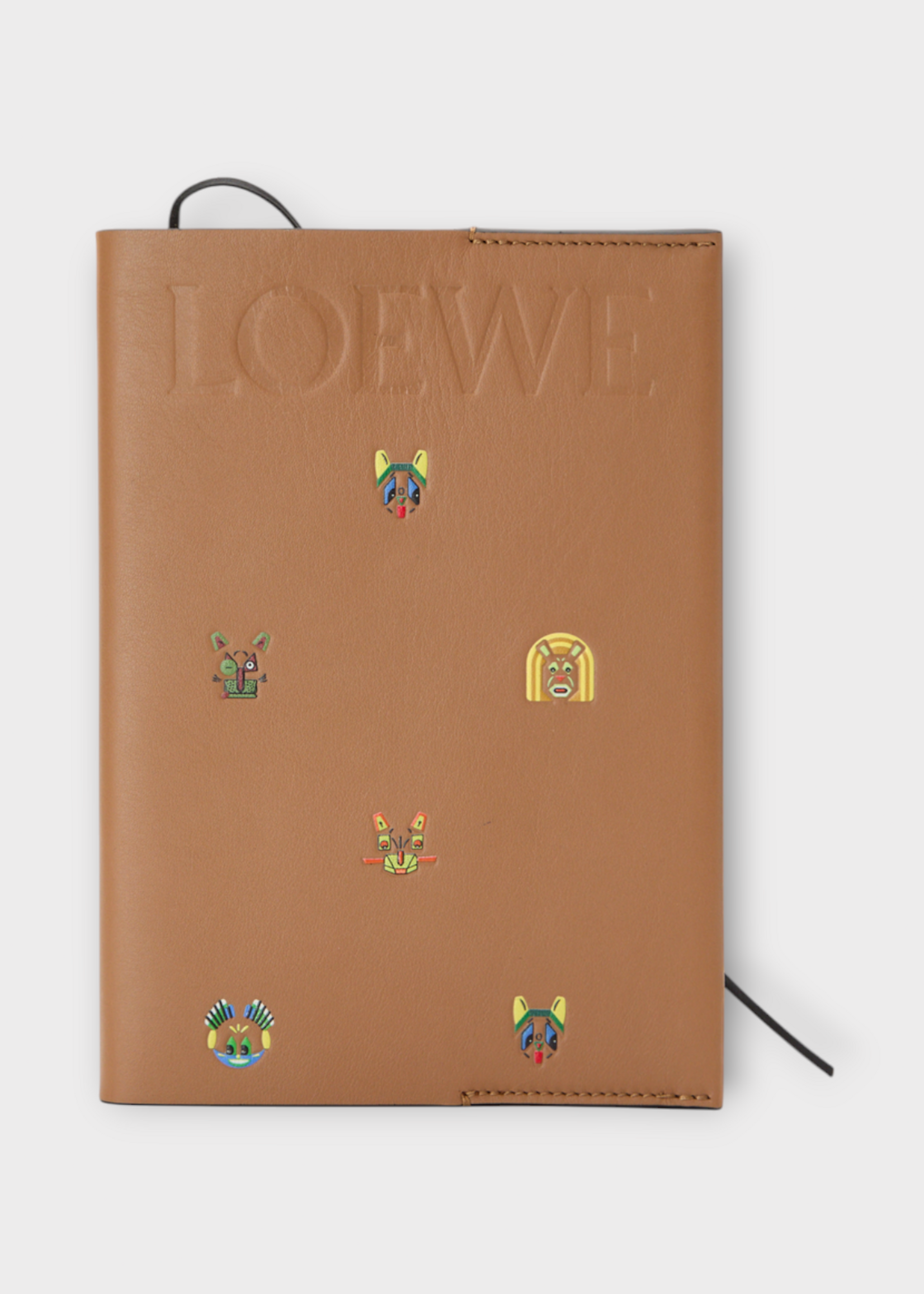 Loewe Loewe Accessory, Brown, Louis Wain Leather Notebook In Mocha w/ Embossed Animal Detail