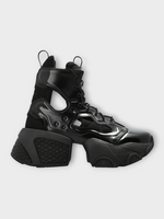Noir Kei Ninomiya Noir Kei Ninomiya Boots, Black, Noir x Reebok Fury Lace-up Boots in Black w/ Cut-Outs