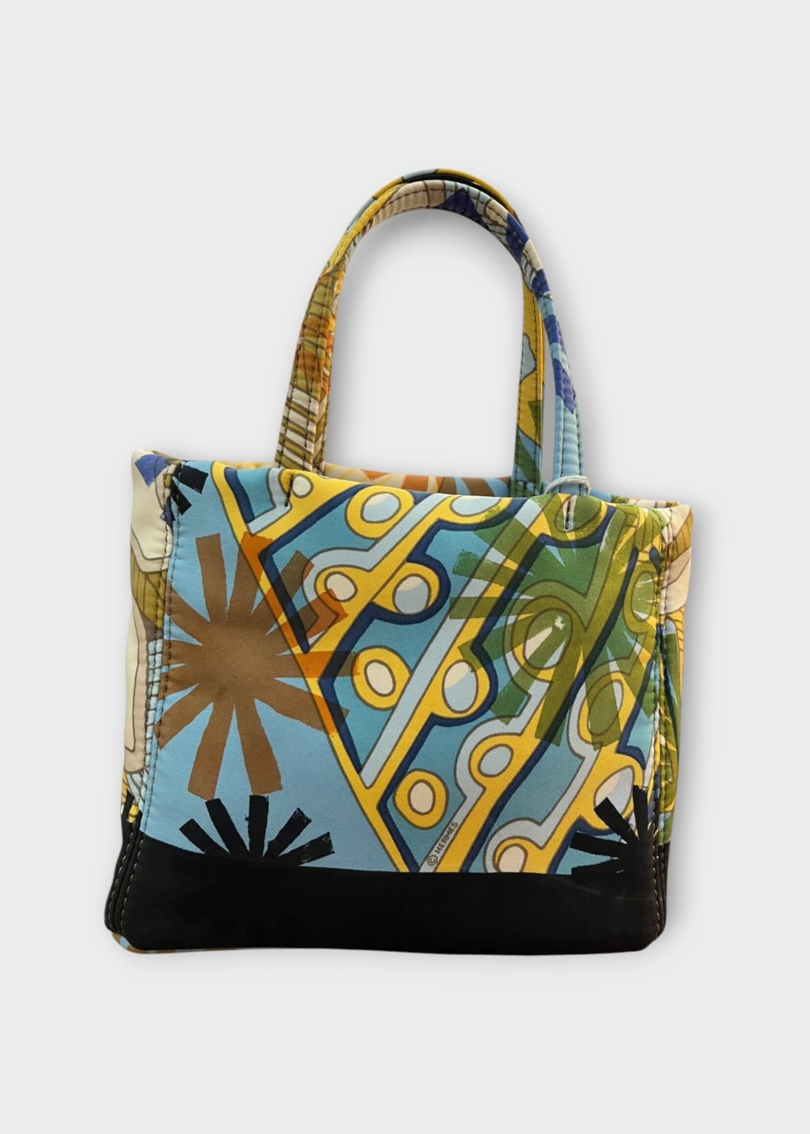 Dianora Salviati Dianora Salviati Bag, Multi, Bardot x Dianora Salviati Silk Tote Bag w/ Hermes Geometric Abstract Print