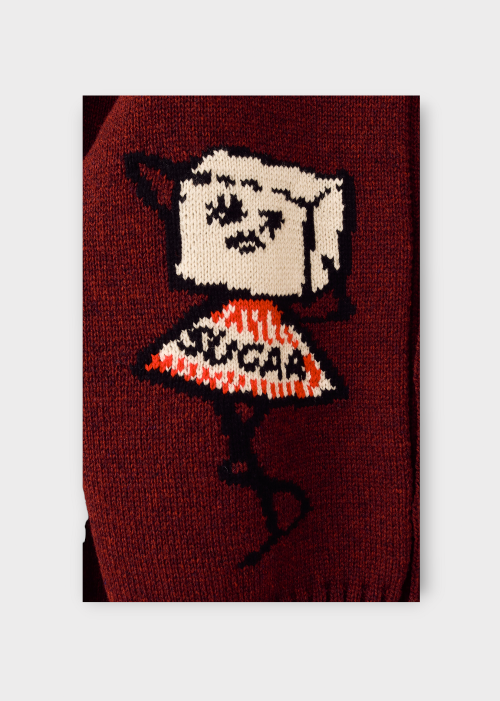 S.S.Daley S.S.Daley Knitwear, Red, Sugar & Spice Lambswool Crew Neck Cardigan in Maroon #26