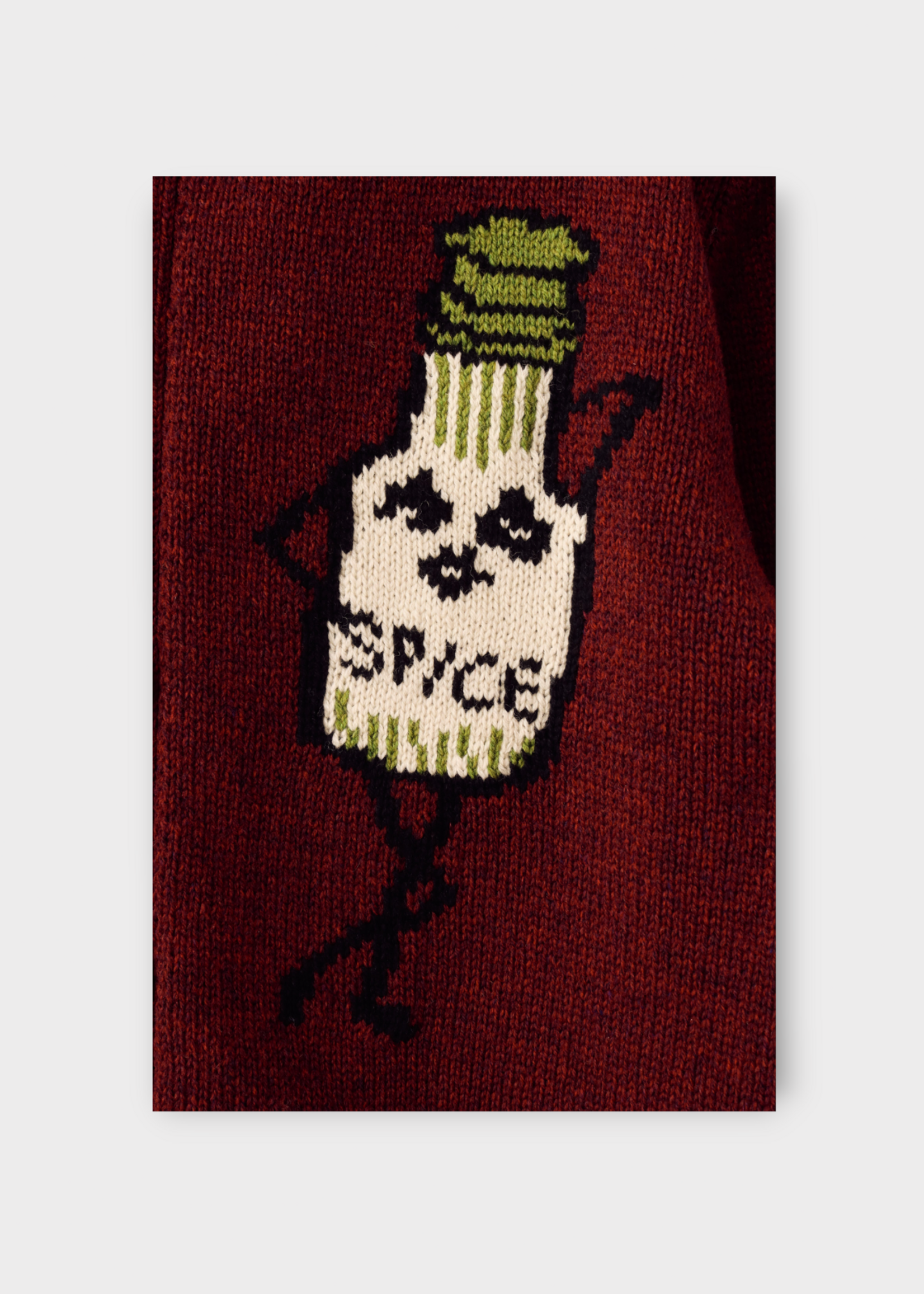 S.S.Daley S.S.Daley Knitwear, Red, Sugar & Spice Lambswool Crew Neck Cardigan in Maroon #26