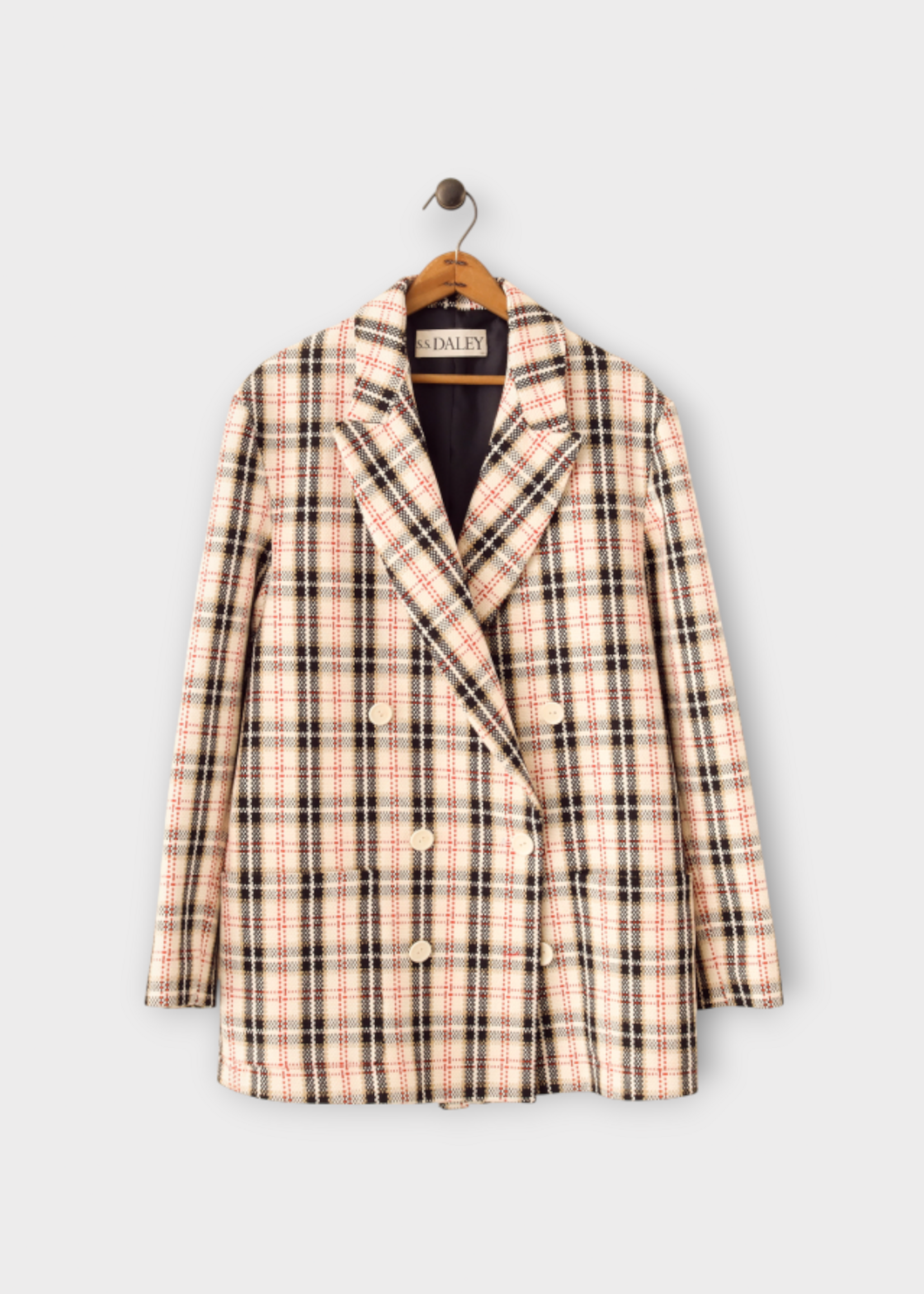 S.S.Daley S.S.Daley Jacket, Print, Lachlan Double Breasted Blazer in Black White & Red Check #22