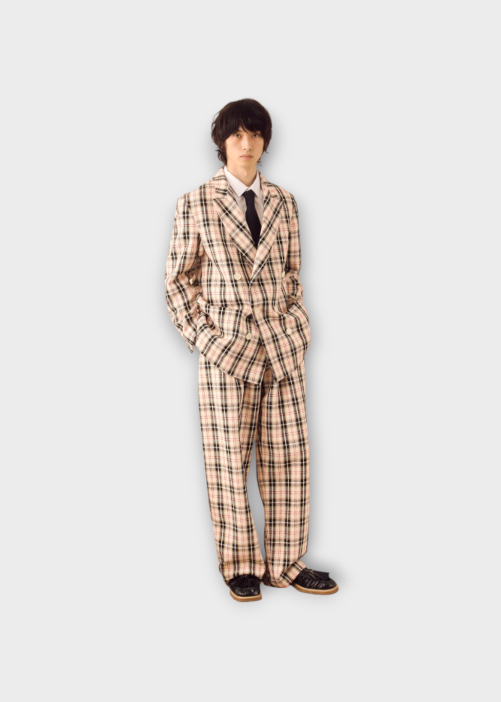 S.S.Daley S.S.Daley Jacket, Print, Lachlan Double Breasted Blazer in Black White & Red Check #22