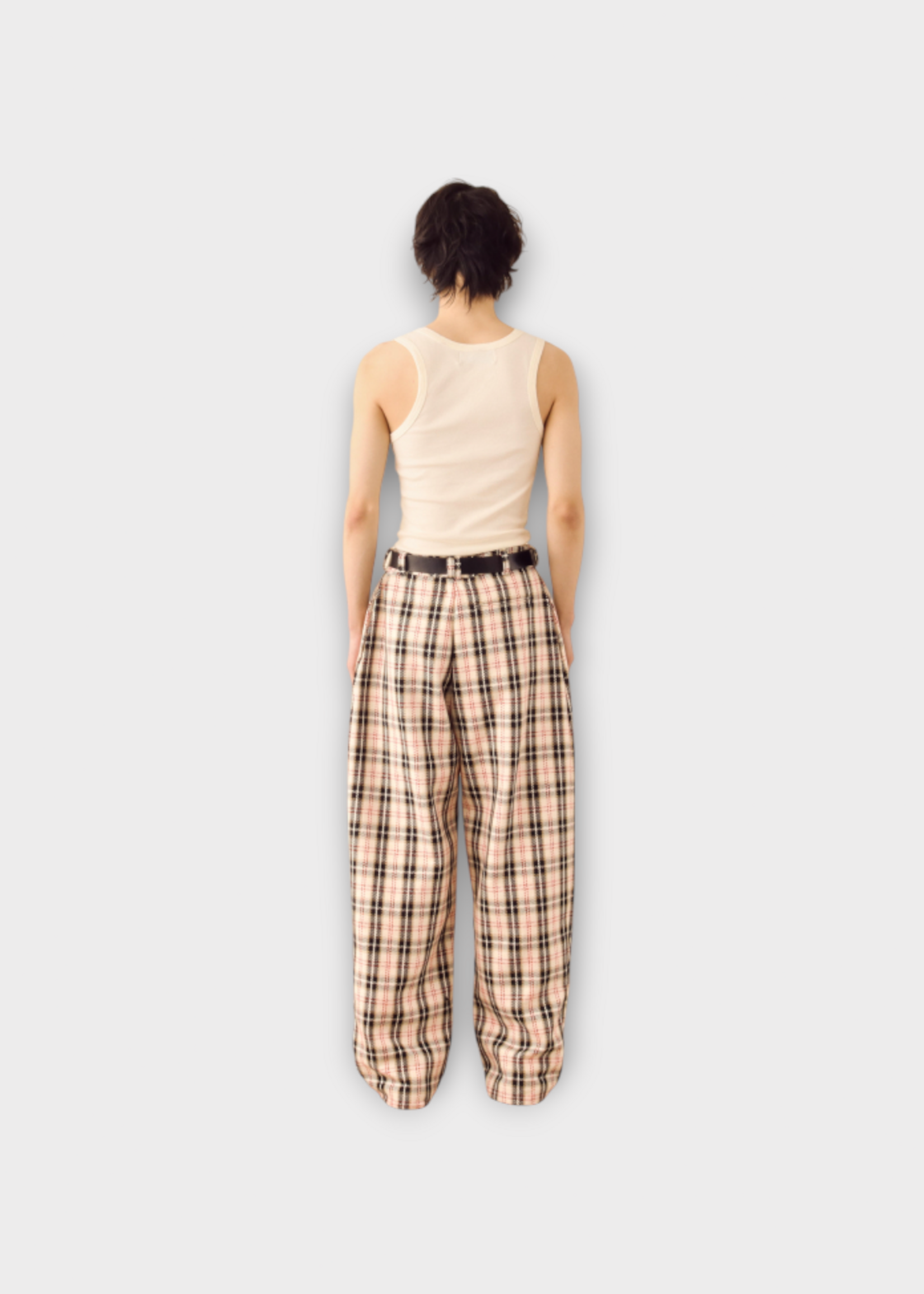 S.S.Daley S.S.Daley Trousers, Print, Lachlan Wide Leg Pants in Black White & Red Check