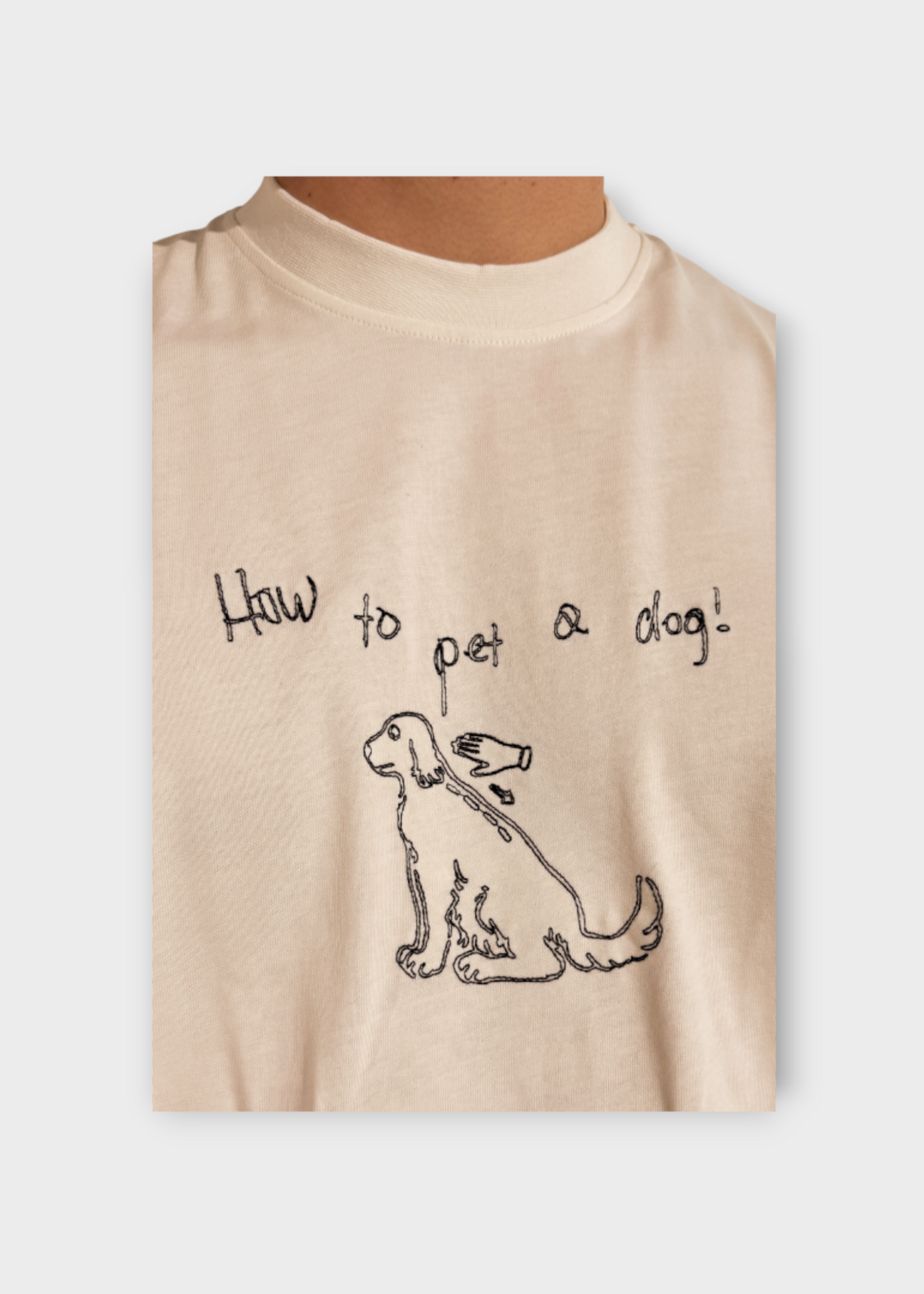 S.S.Daley S.S.Daley T-Shirt, White, How To Cotton Jersey Crew Neck Embroidered T-Shirt in Ecru