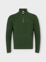 J.W. Anderson J.W. Anderson Knitwear, Green, Cotton & Wool Mix Half Zip Jumper In Pine