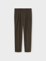 Loro Piana Loro Piana Trousers, Brown, Stafford Wool Mid Rise Straight Leg In Tarmac Melange