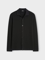 Zegna Zegna Knitwear, Black, Collared Button Up Polo Cardigan