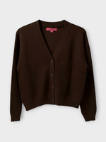 The Elder Statesman The Elder Statesman Knitwear, Brown, Cashmere V-Neck Tranquillity Cardigan In Wenge