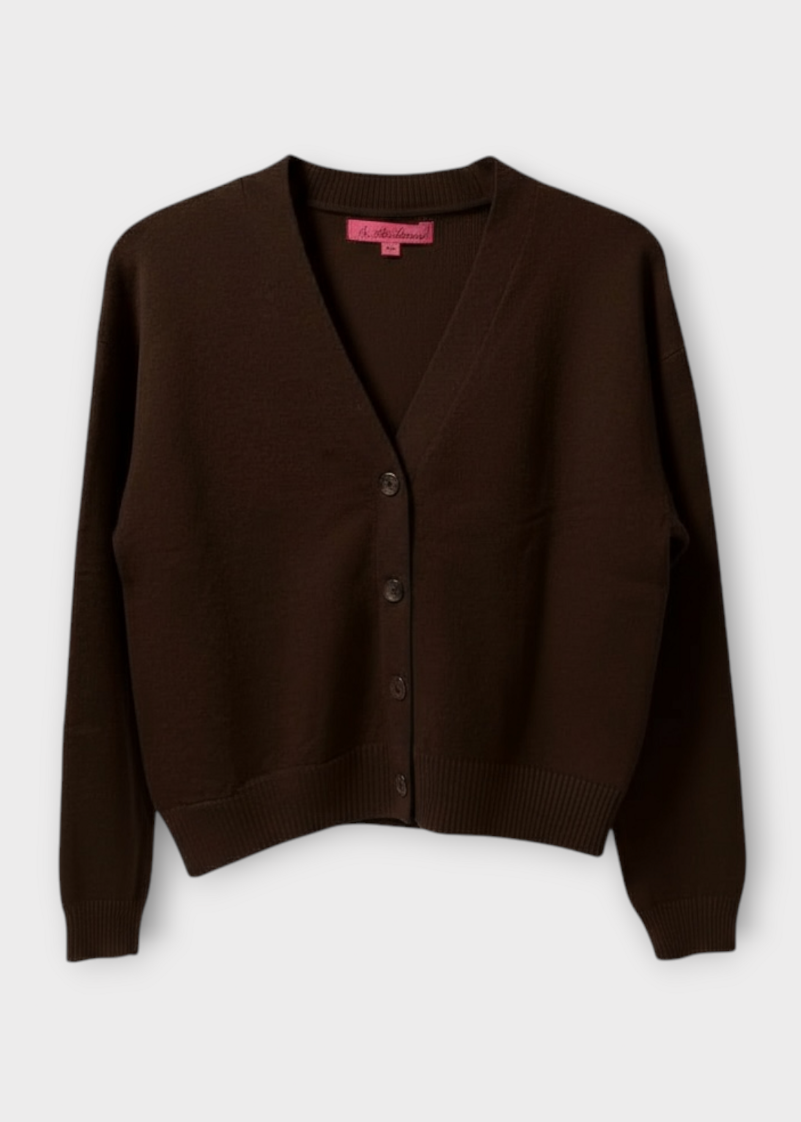 The Elder Statesman The Elder Statesman Knitwear, Brown, Cashmere V-Neck Tranquillity Cardigan In Wenge